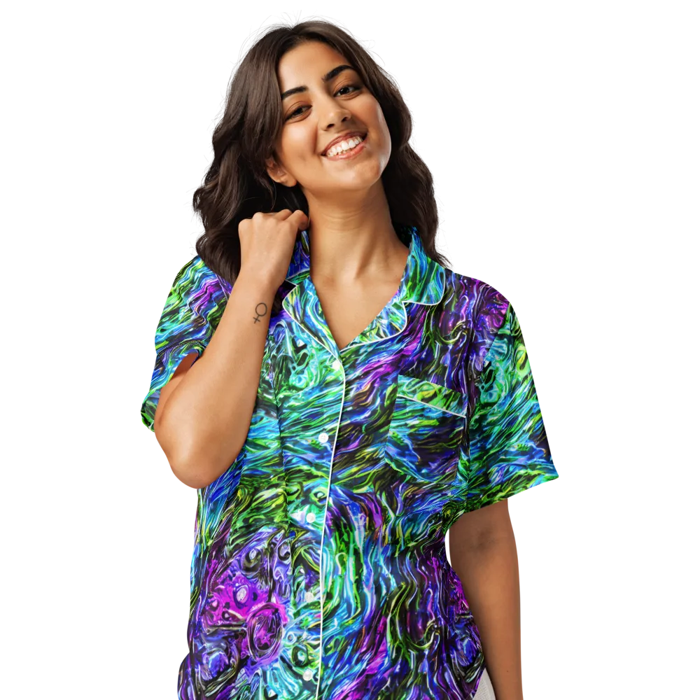 Prismatic Maelstrom on Women's Short Sleeve Pajama Top — Front
