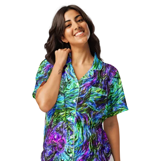 Prismatic Maelstrom on a Women's Short Sleeve Pajama Top