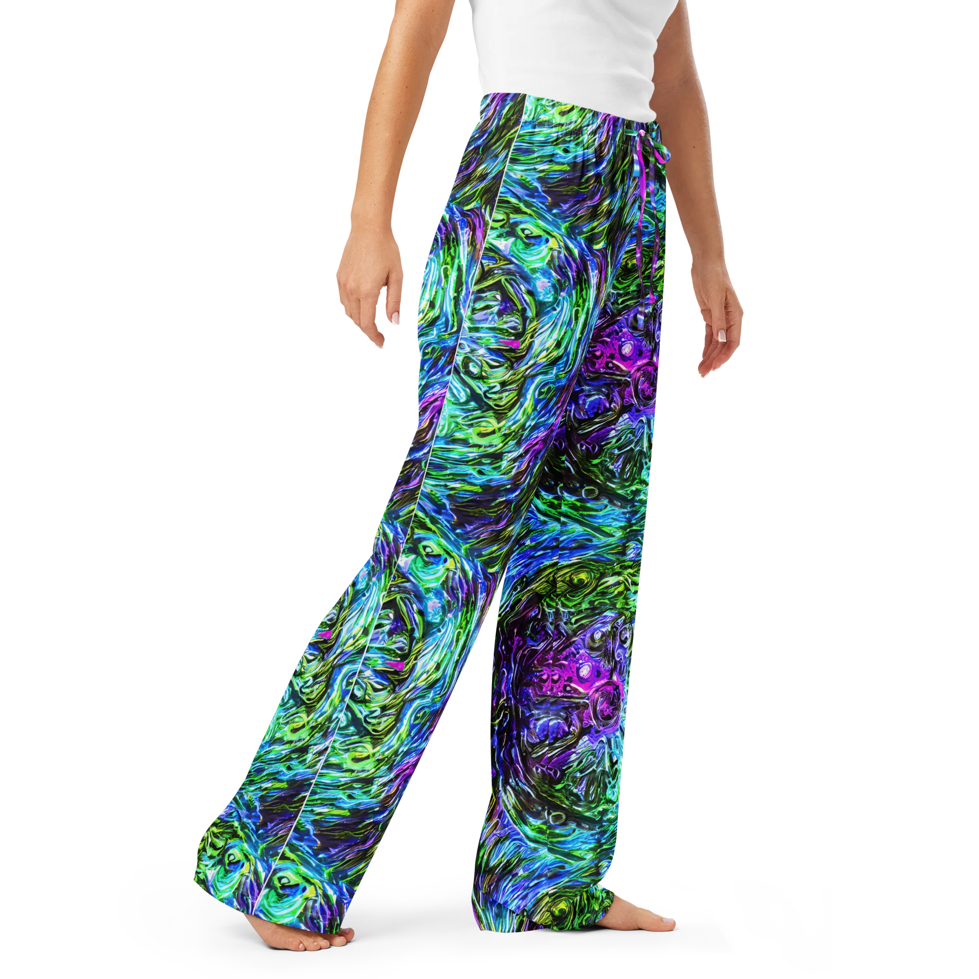 Prismatic Maelstrom on Women's Pajama Pants — Right Front