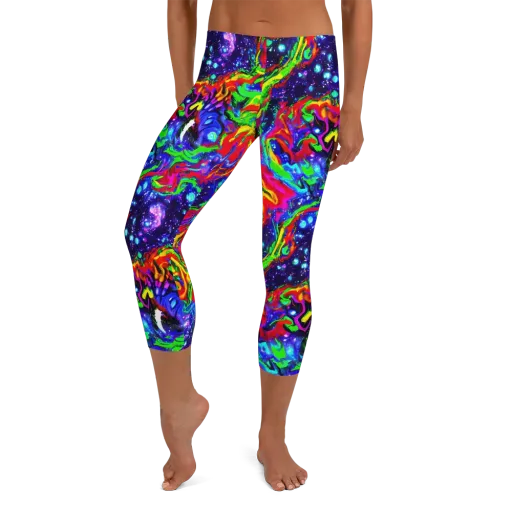 Ultraviolet Wildfire on a Capri Leggings