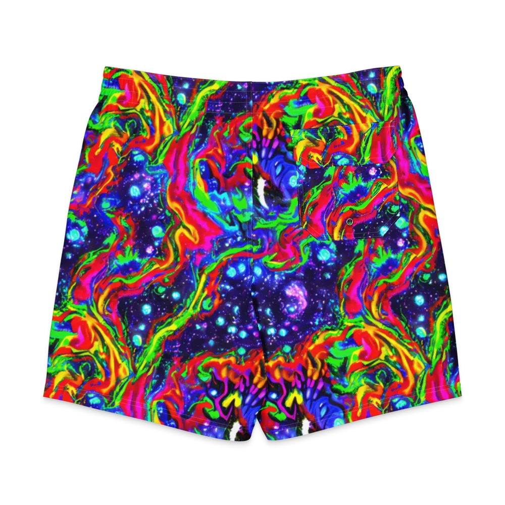 Ultraviolet Wildfire on Men's Board Shorts — Back