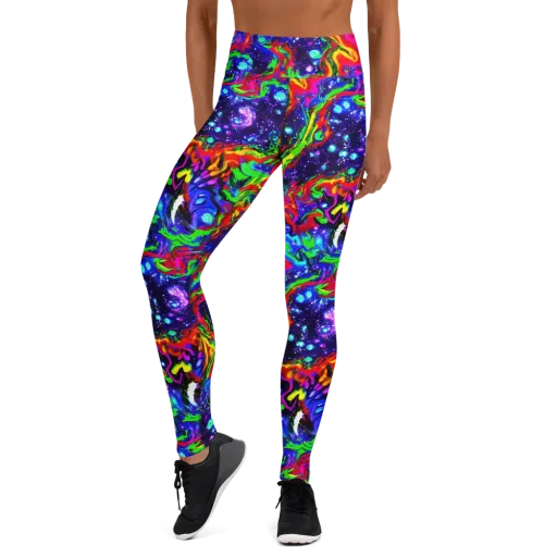 Ultraviolet Wildfire on a Yoga Leggings