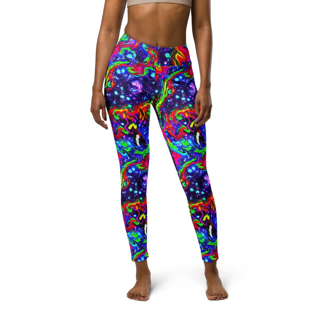 Ultraviolet Wildfire on Yoga Leggings — Front