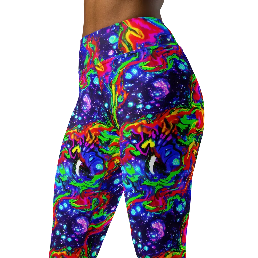 Ultraviolet Wildfire on Yoga Leggings — Left Front
