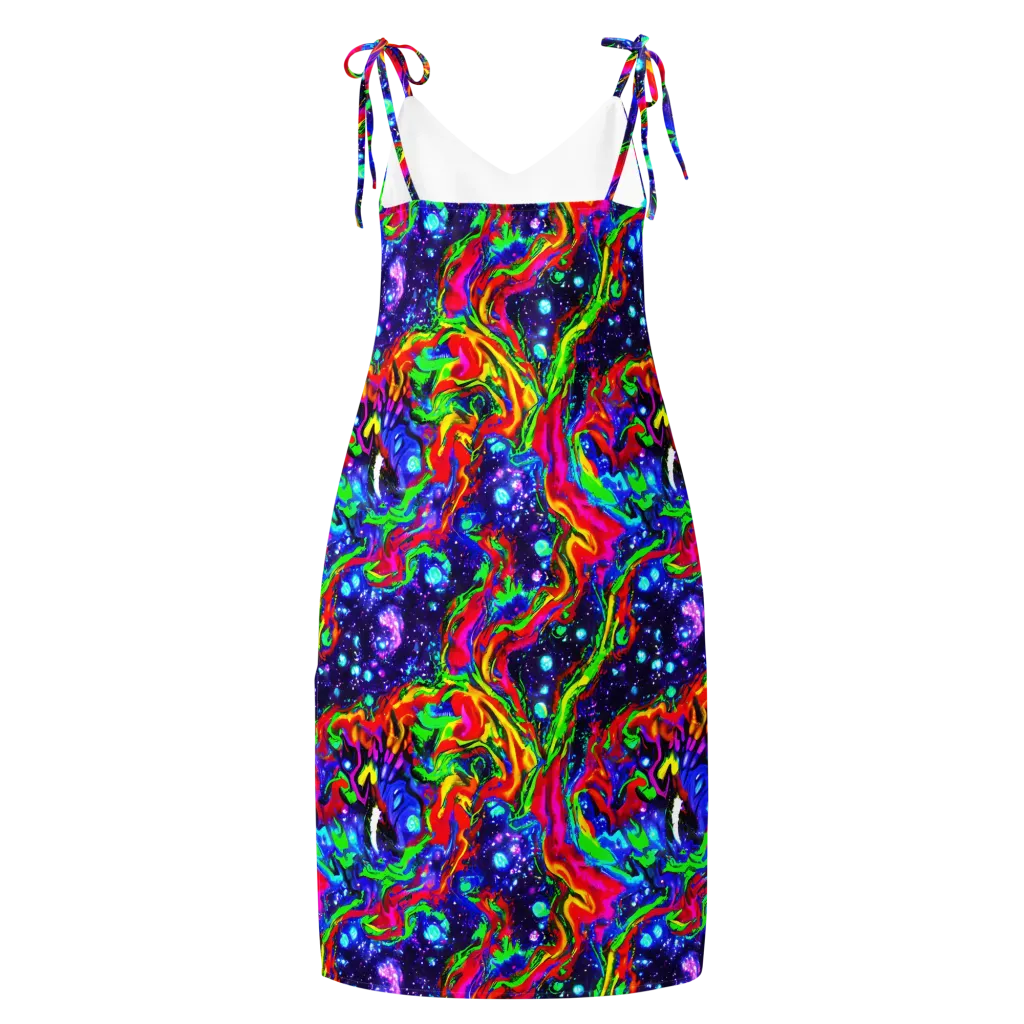 Ultraviolet Wildfire on Slip Dress — Back