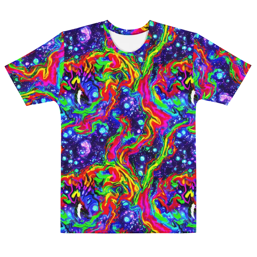 Ultraviolet Wildfire on Men's Cotton Crew Neck T-Shirt — Front
