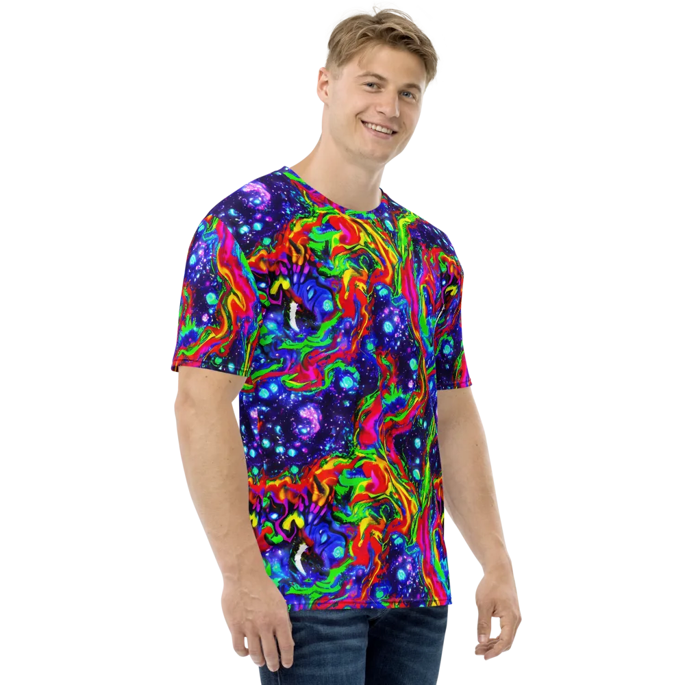Ultraviolet Wildfire on Men's Crew Neck T-Shirt — Right