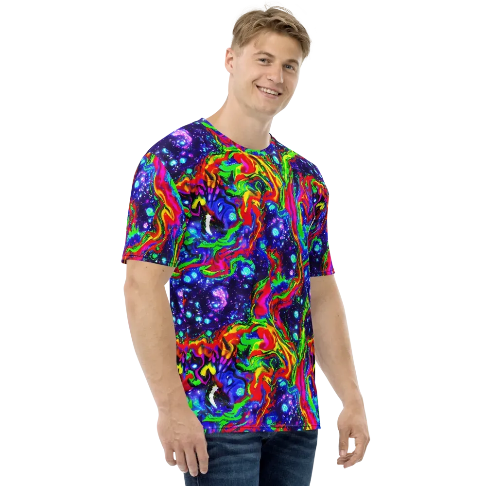 Ultraviolet Wildfire on Men's Crew Neck T-Shirt — Right