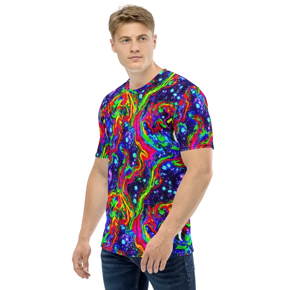 Ultraviolet Wildfire on Men's Crew Neck T-Shirt — Left