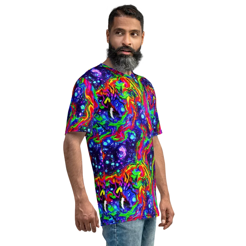 Ultraviolet Wildfire on Men's Crew Neck T-Shirt — Right