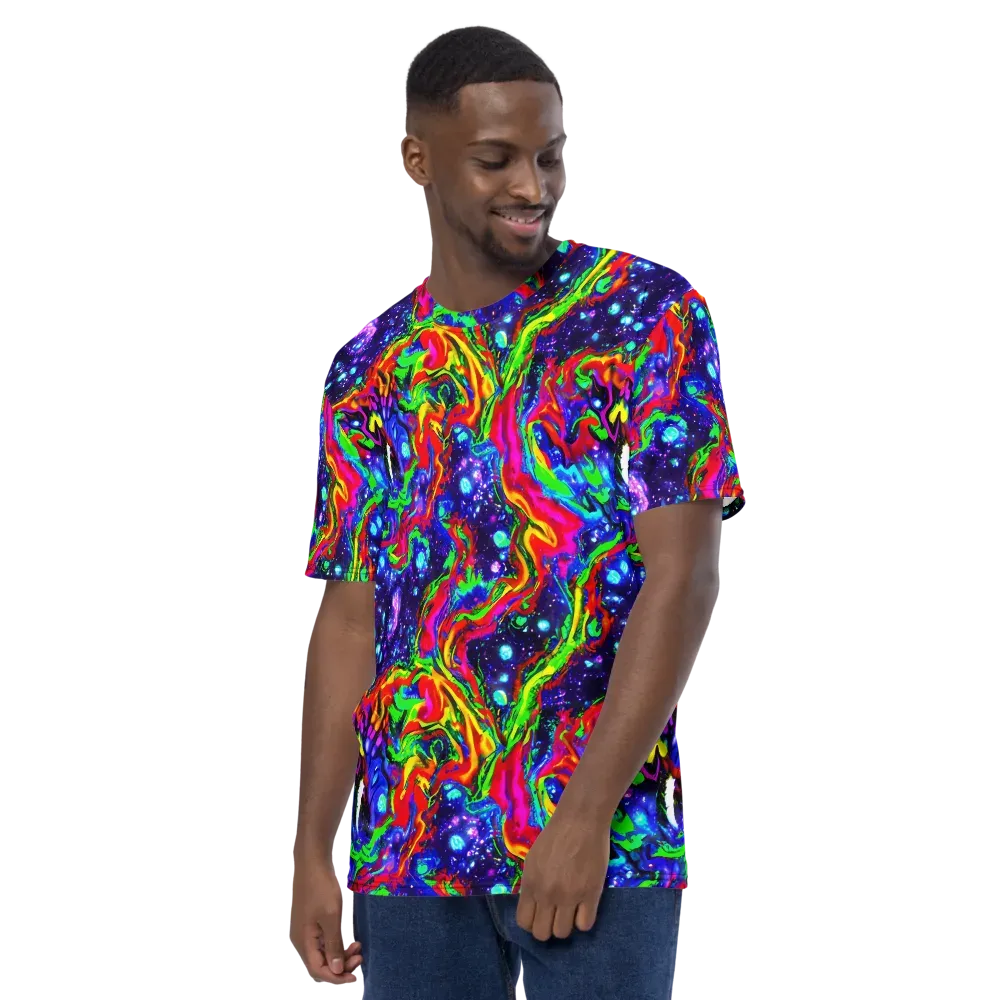 Ultraviolet Wildfire on Men's Crew Neck T-Shirt — Left