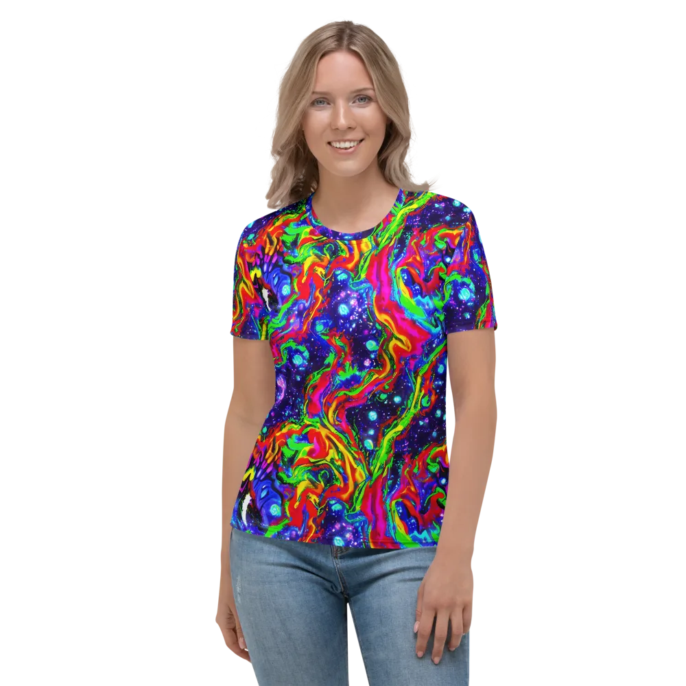 Ultraviolet Wildfire on Women's Crew Neck T-Shirt — Front