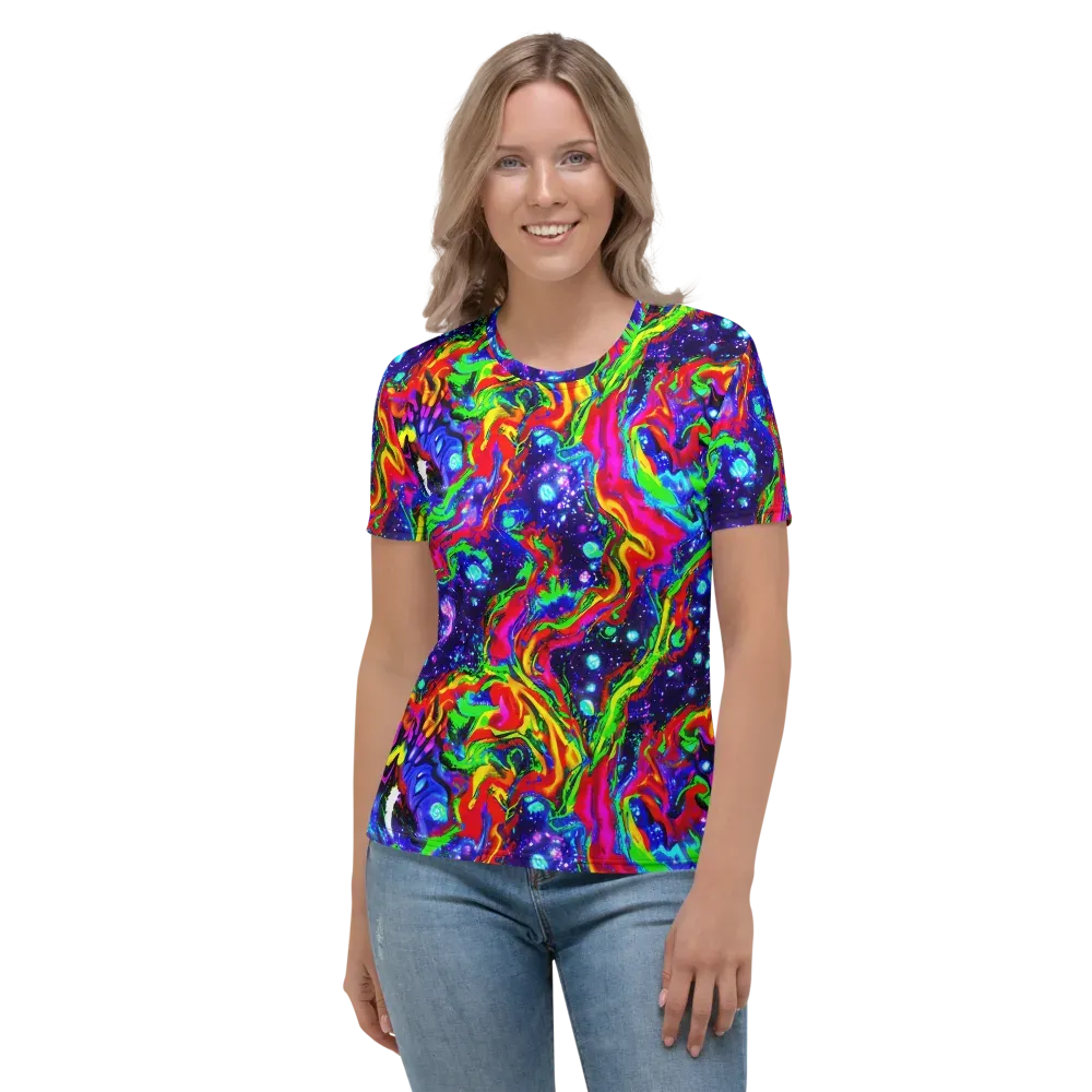 Ultraviolet Wildfire on Women's Crew Neck T-Shirt — Front