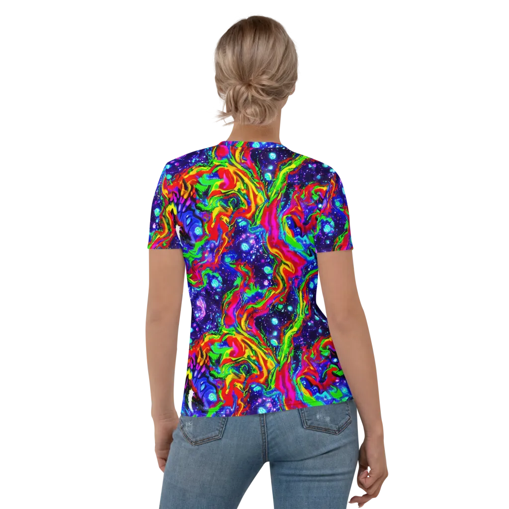 Ultraviolet Wildfire on Women's Crew Neck T-Shirt — Back