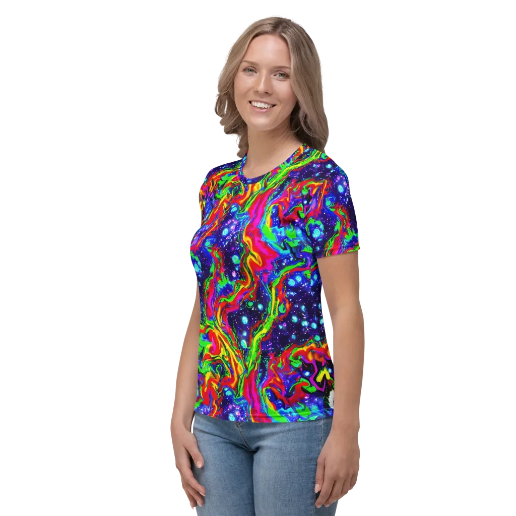 Ultraviolet Wildfire on Women's Crew Neck T-Shirt — Left