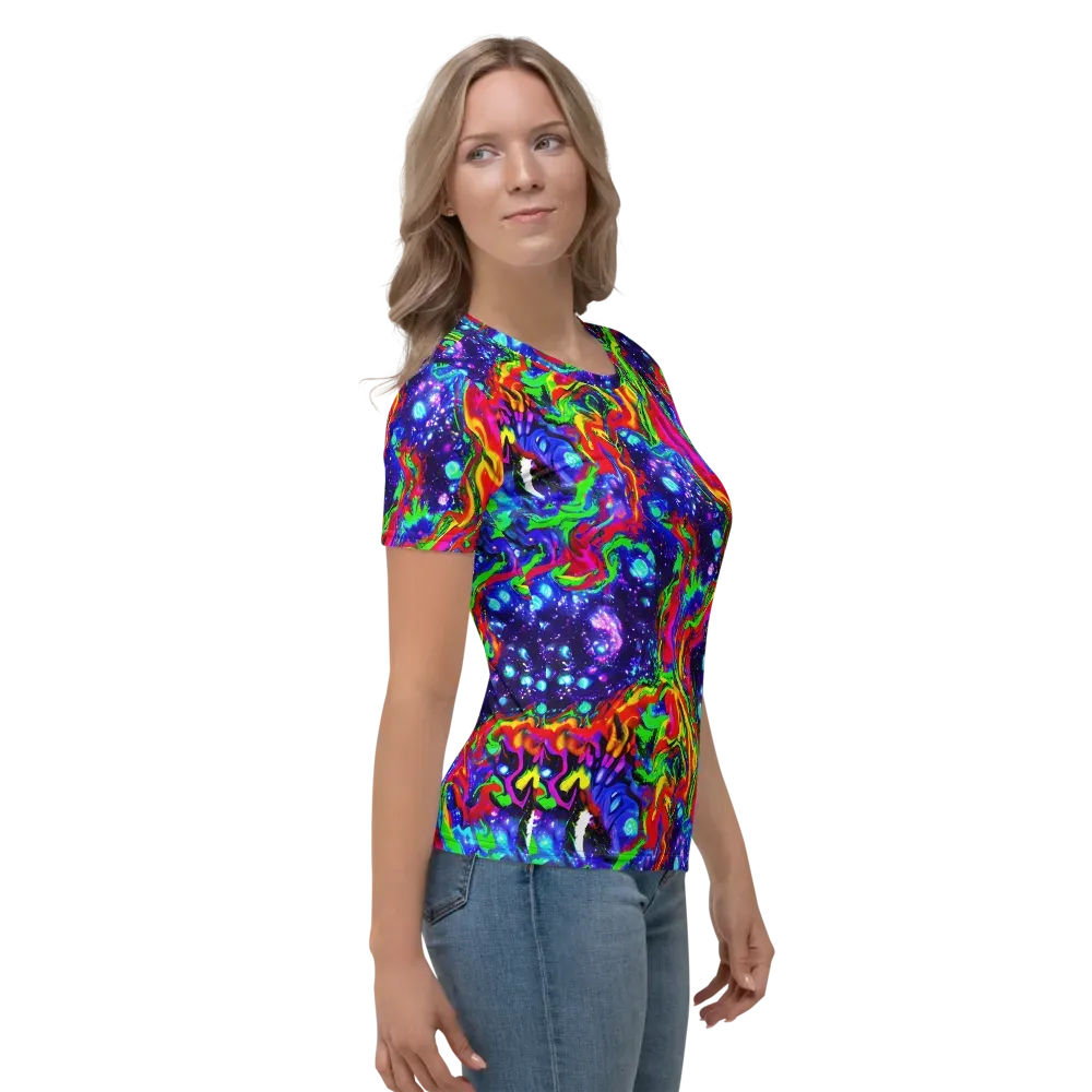 Ultraviolet Wildfire on Women's Crew Neck T-Shirt — Right