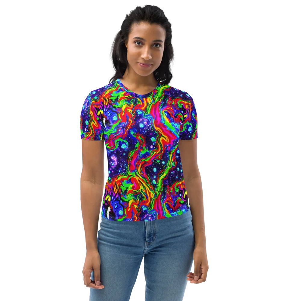 Ultraviolet Wildfire on Women's Crew Neck T-Shirt — Front