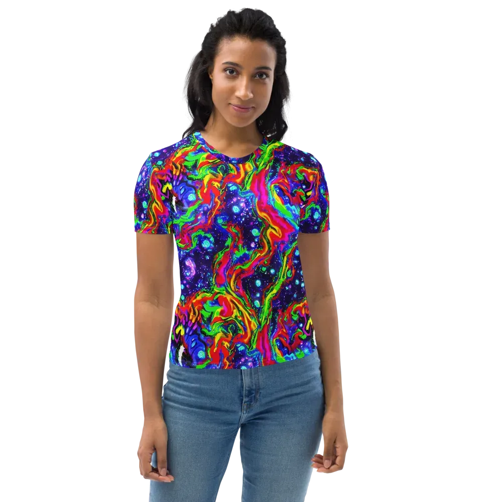 Ultraviolet Wildfire on Women's Crew Neck T-Shirt — Front