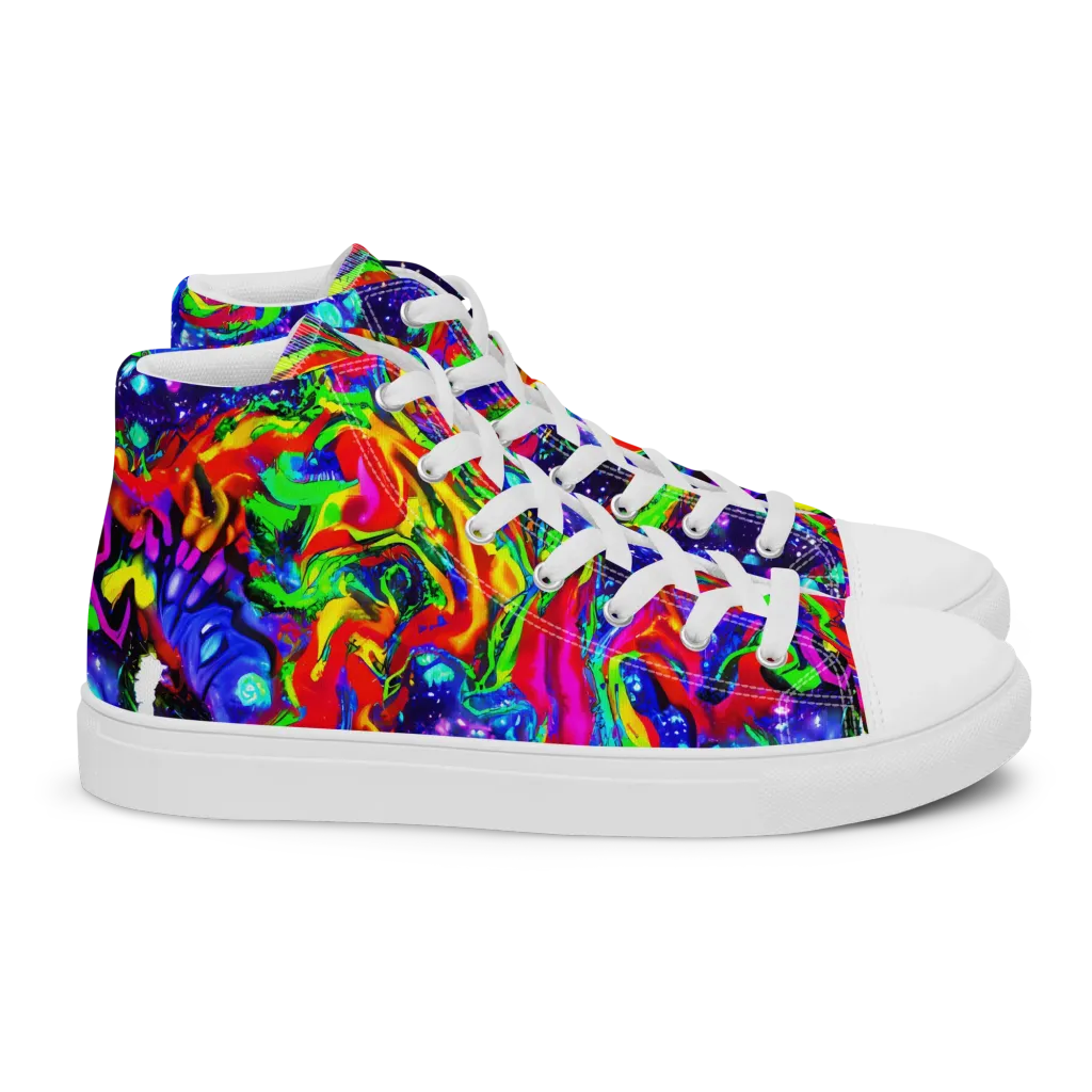 Ultraviolet Wildfire on Women's High Top Canvas Shoes — Right