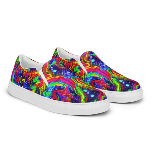 Ultraviolet Wildfire on a Men's Slip-On Canvas Shoes