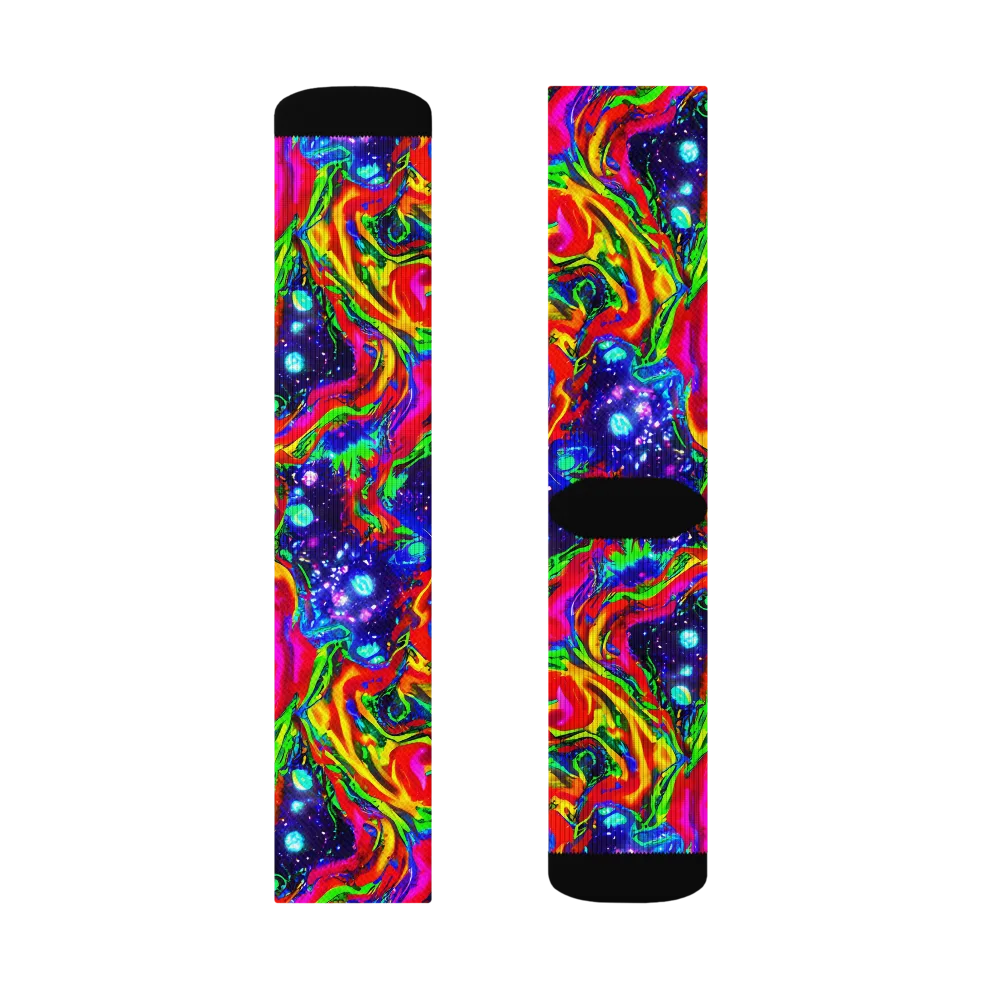 Ultraviolet Wildfire on Socks — Left Sock