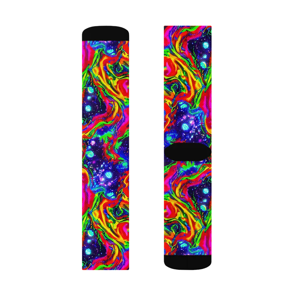 Ultraviolet Wildfire on Socks — Right Sock