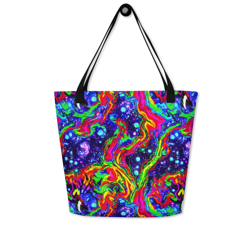 Ultraviolet Wildfire on Large Tote Bag W/ Pocket — Front