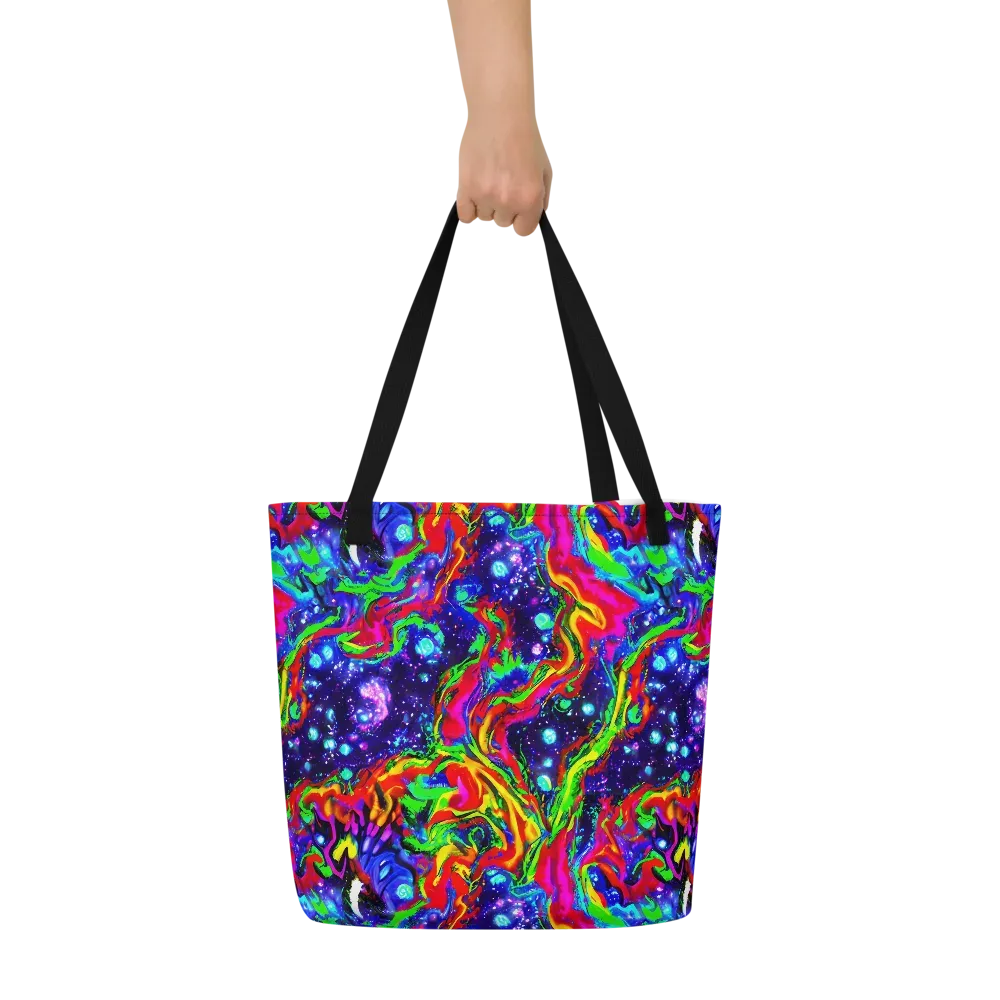 Ultraviolet Wildfire on Large Tote Bag W/ Pocket — Front