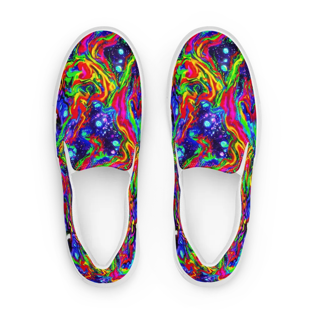 Ultraviolet Wildfire on Women's Slip-On Canvas Shoes — Front