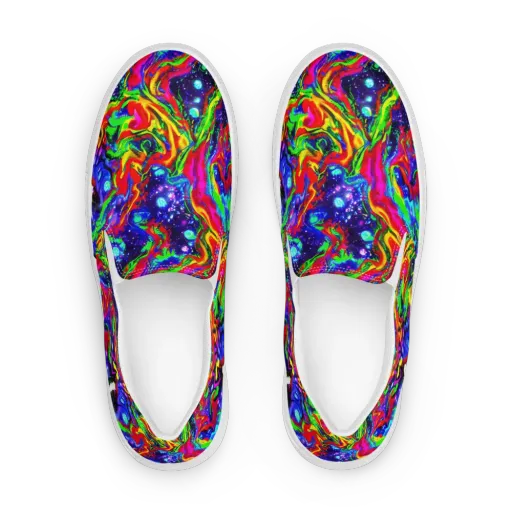 Ultraviolet Wildfire on a Women's Slip-On Canvas Shoes