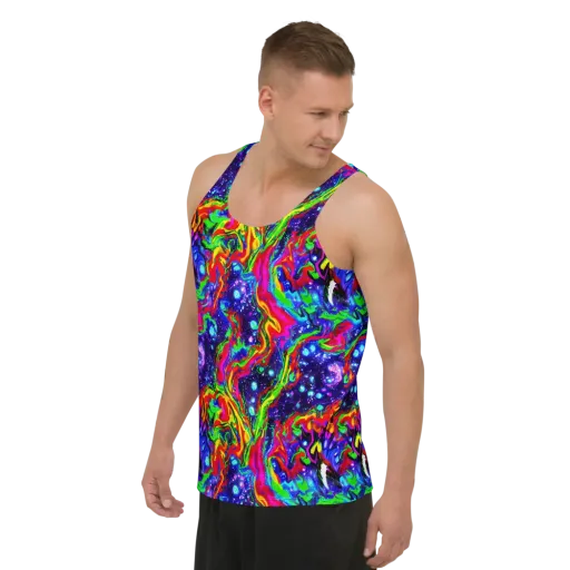 Ultraviolet Wildfire on a Men's Tank Top