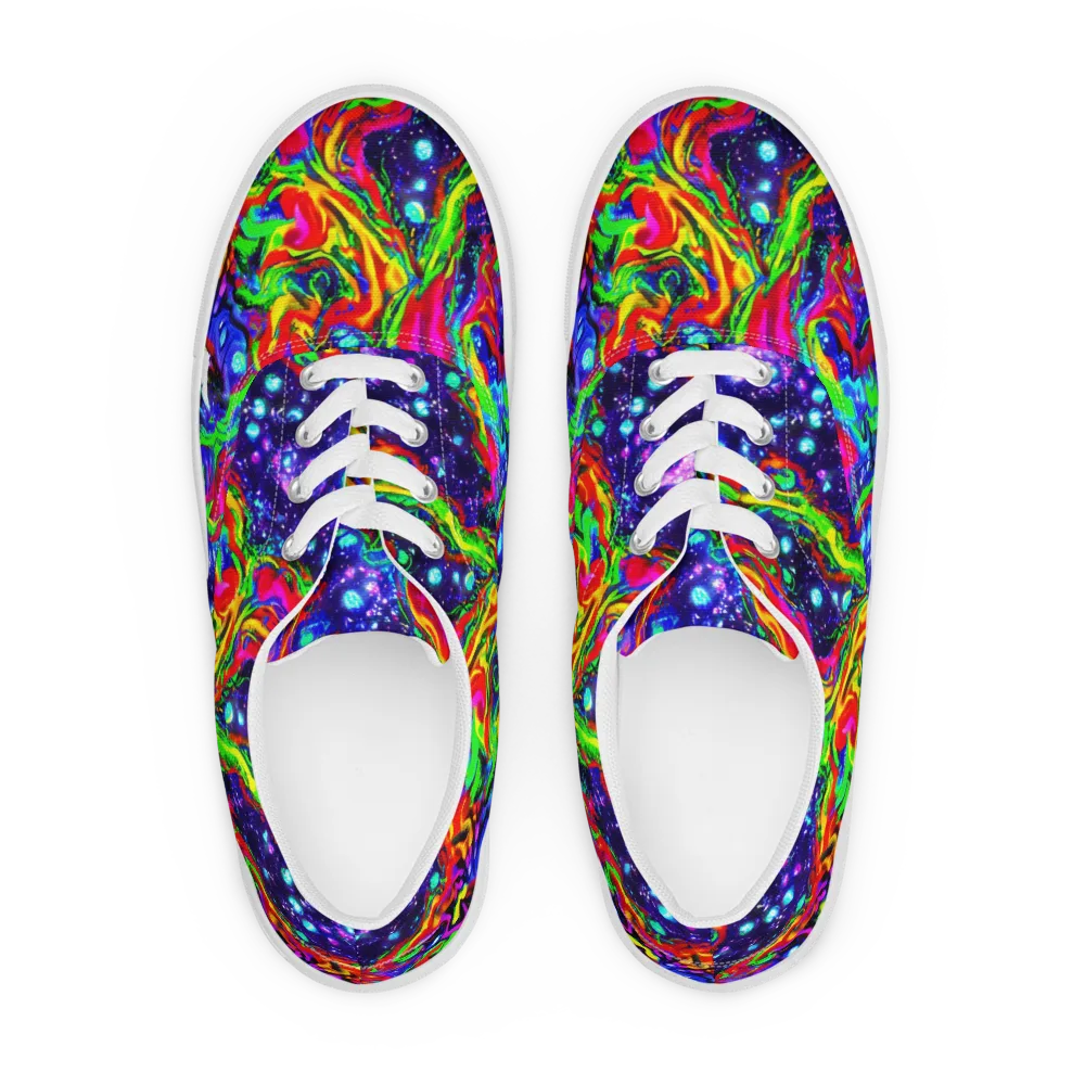 Ultraviolet Wildfire on Men's Lace-Up Canvas Shoes — Front