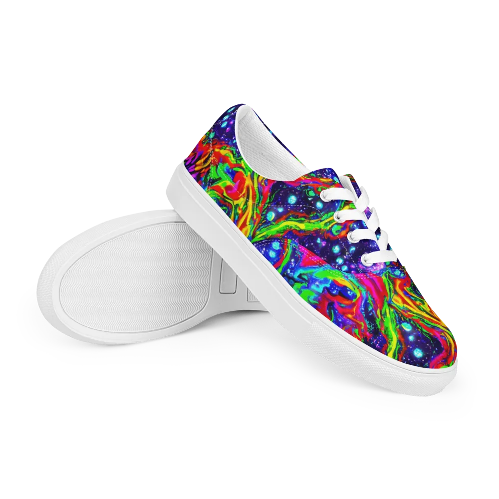 Ultraviolet Wildfire on Men's Lace-Up Canvas Shoes — Right Front