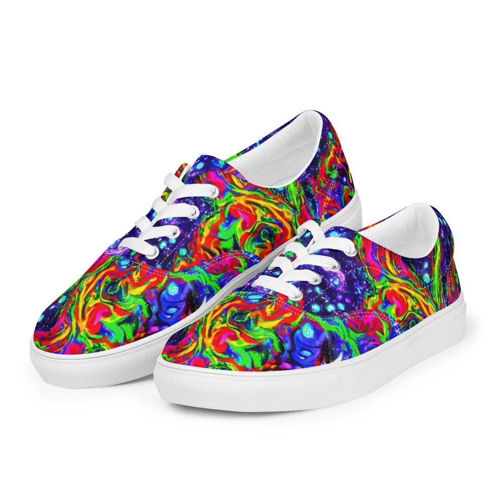 Ultraviolet Wildfire on Men's Lace-Up Canvas Shoes — Left Front