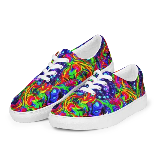 Ultraviolet Wildfire on a Men's Lace-Up Canvas Shoes