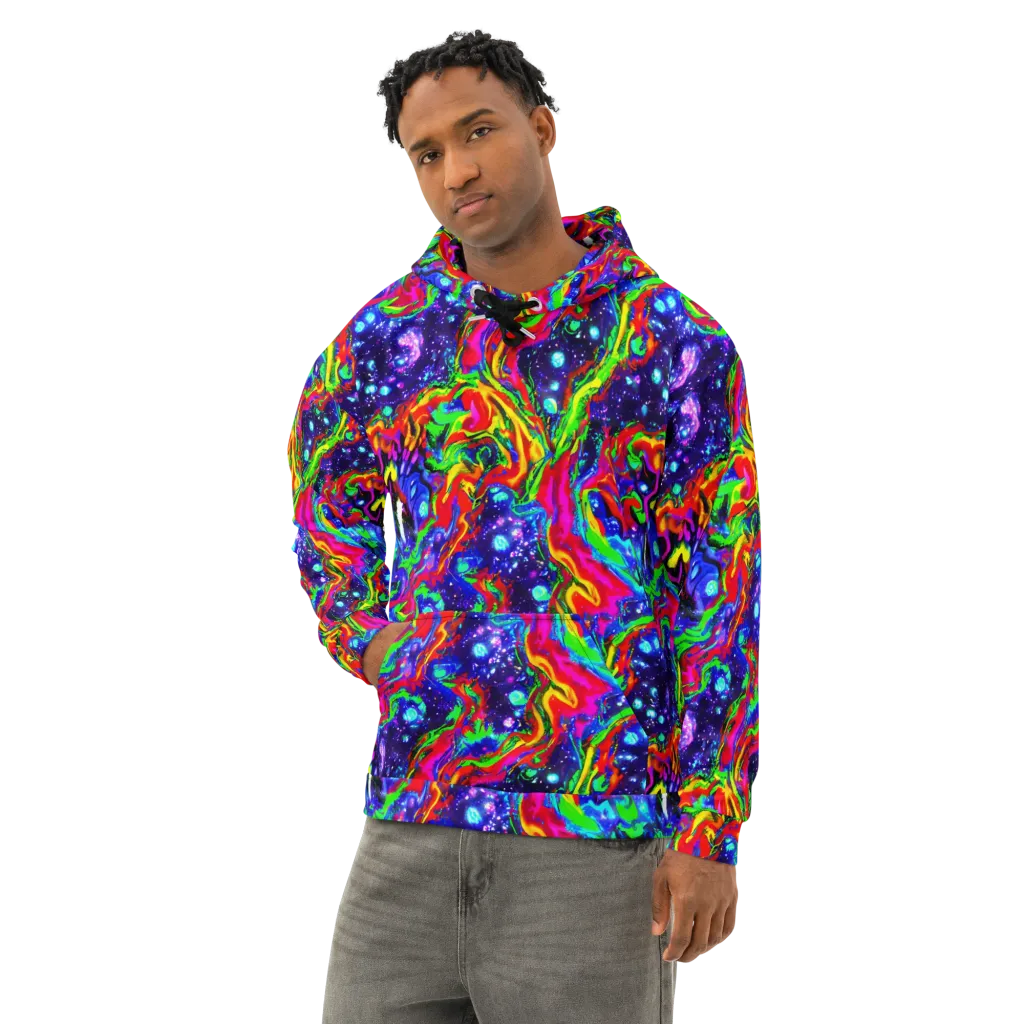 Ultraviolet Wildfire on Cotton Hoodie — Left Front