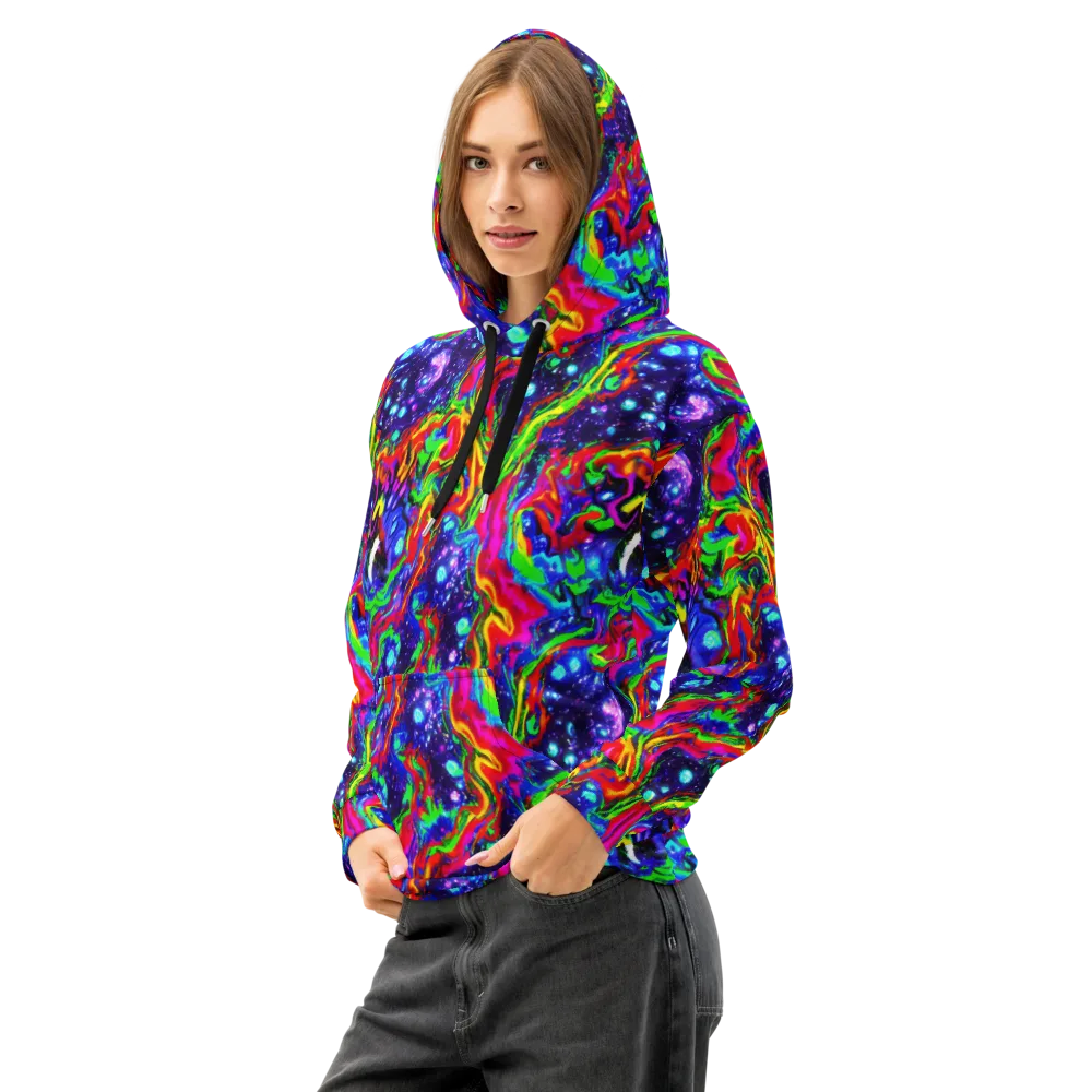 Ultraviolet Wildfire on Cotton Hoodie — Left Front