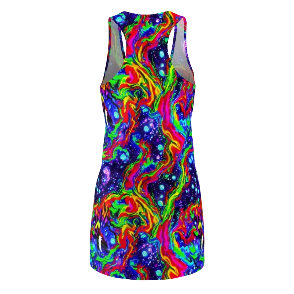 Ultraviolet Wildfire on Racerback Dress — Back