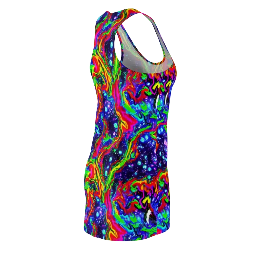 Ultraviolet Wildfire on Racerback Dress — Back Side