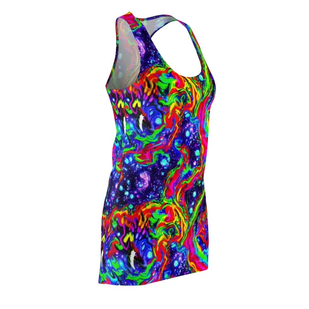 Ultraviolet Wildfire on Racerback Dress — Front Side