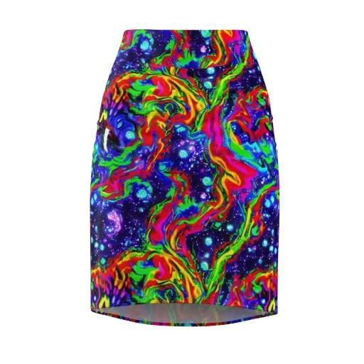 Ultraviolet Wildfire on a Pencil Skirt