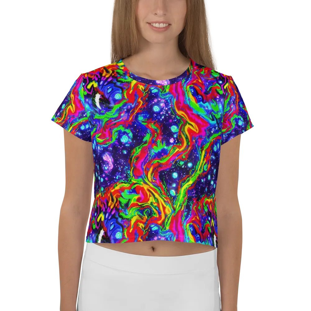 Ultraviolet Wildfire on Crop Tee — Front