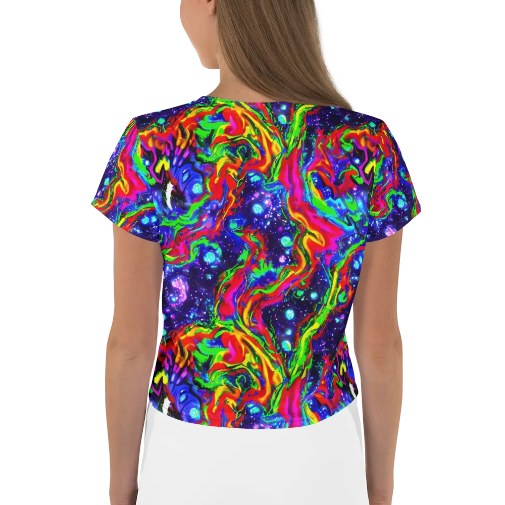 Ultraviolet Wildfire on Crop Tee — Back
