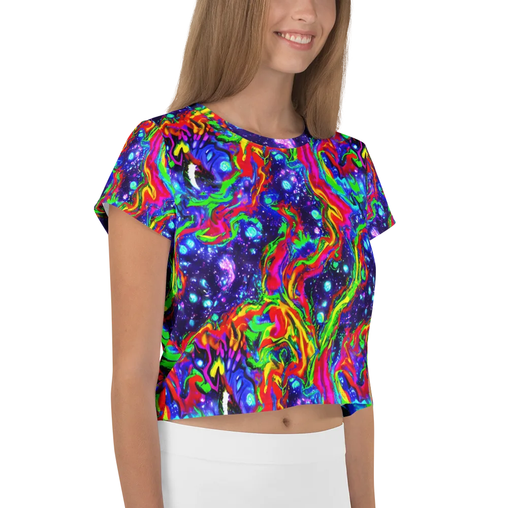 Ultraviolet Wildfire on Crop Tee — Right