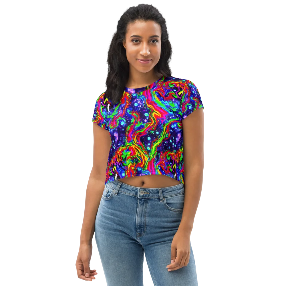 Ultraviolet Wildfire on Crop Tee — Front