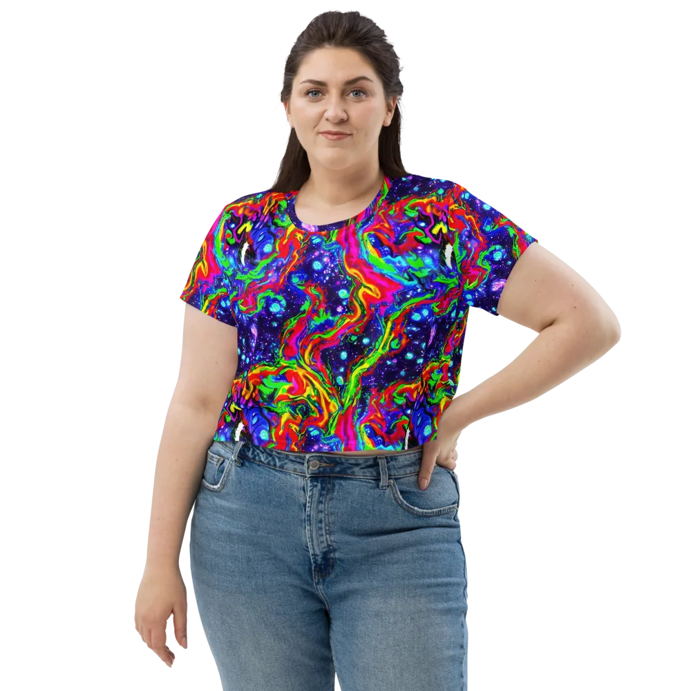 Ultraviolet Wildfire on Crop Tee — Front