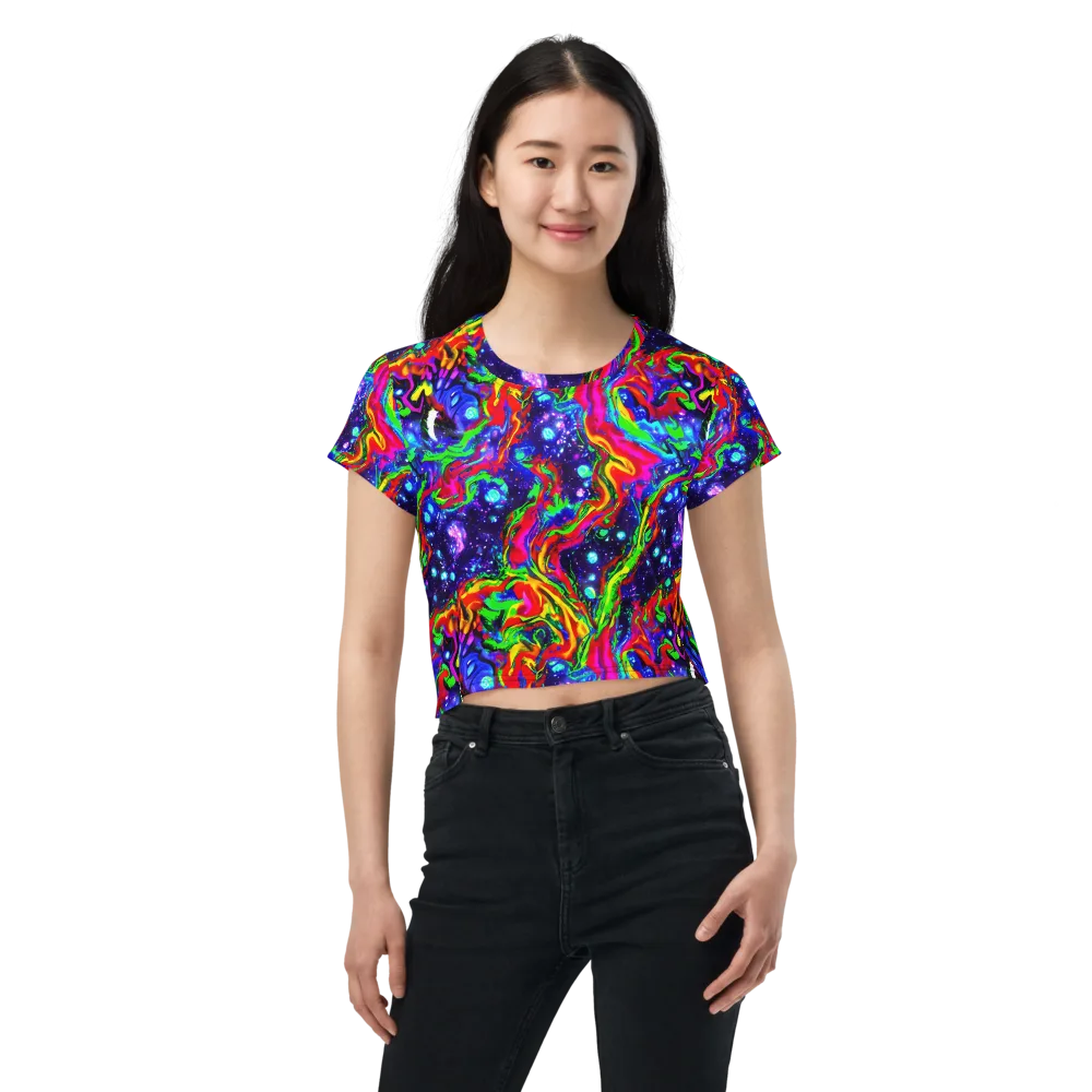 Ultraviolet Wildfire on Crop Tee — Front