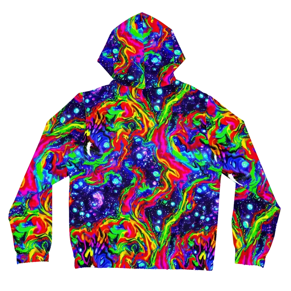 Ultraviolet Wildfire on Women's Full-Zip Hoodie — Back