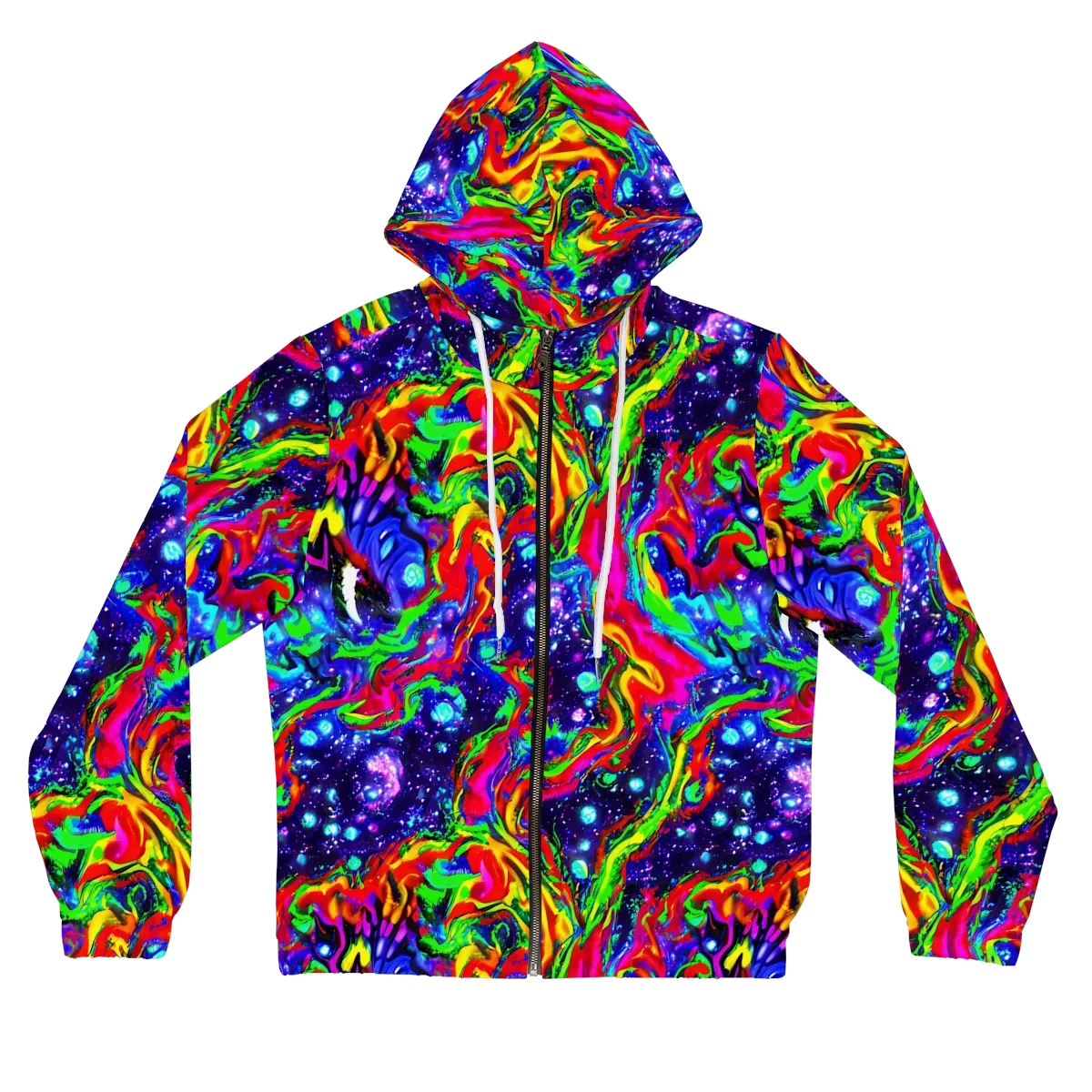 Ultraviolet Wildfire on Women's Full-Zip Hoodie — Front