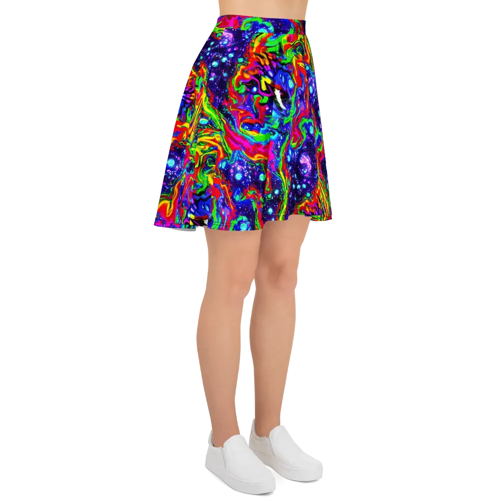 Ultraviolet Wildfire on Skater Skirt — Right